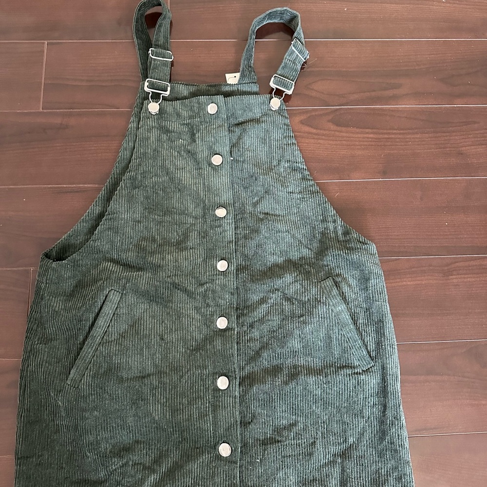 Francesca's Collections Green Corduroy Mini Dress